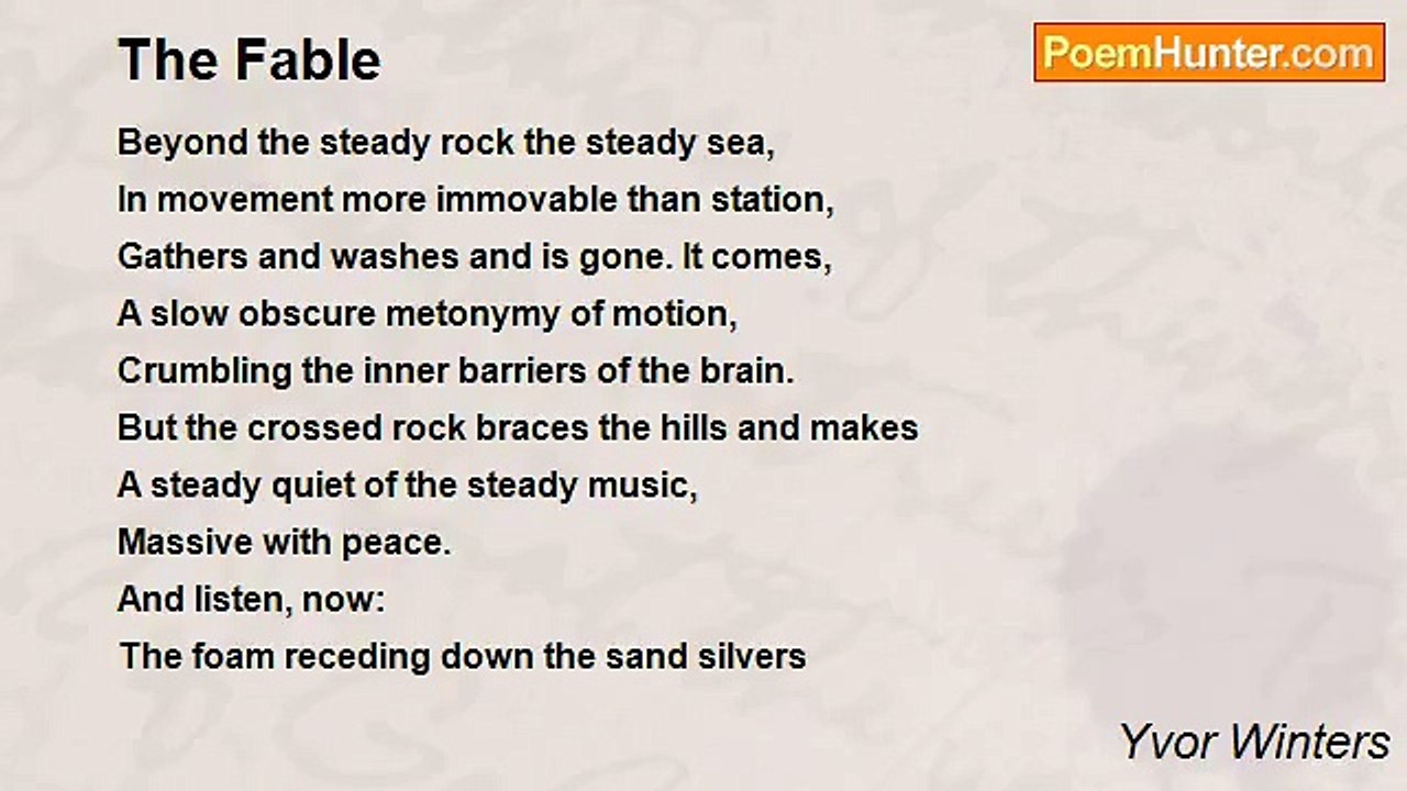 Yvor Winters - The Fable