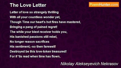 Nikolay Alekseyevich Nekrasov - The Love Letter