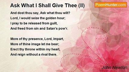 John Newton - Ask What I Shall Give Thee (II)