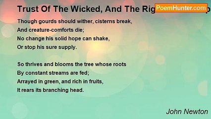 John Newton - Trust Of The Wicked, And The Righteous Compared