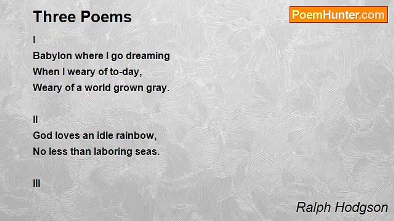 Ralph Hodgson - Three Poems