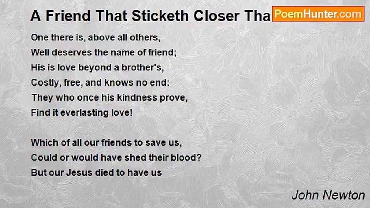 John Newton - A Friend That Sticketh Closer Than A Brother