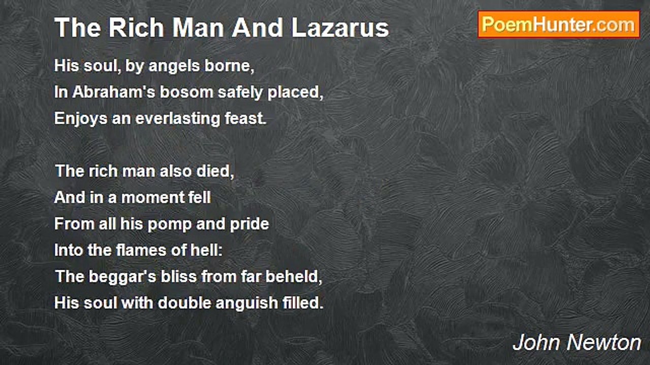 John Newton - The Rich Man And Lazarus