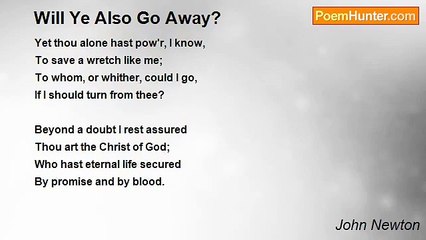 John Newton - Will Ye Also Go Away?