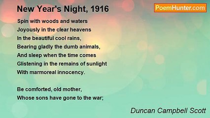 Duncan Campbell Scott - New Year's Night, 1916