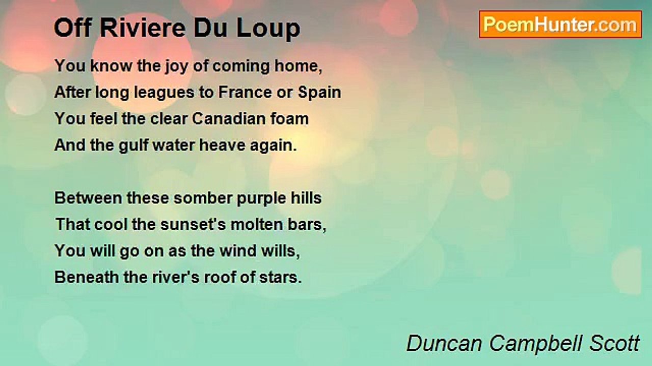 Duncan Campbell Scott - Off Riviere Du Loup