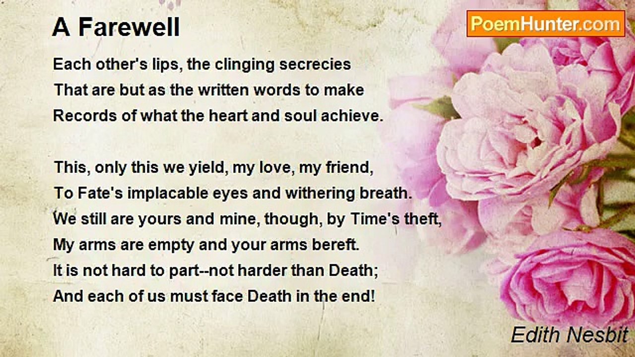 Edith Nesbit - A Farewell