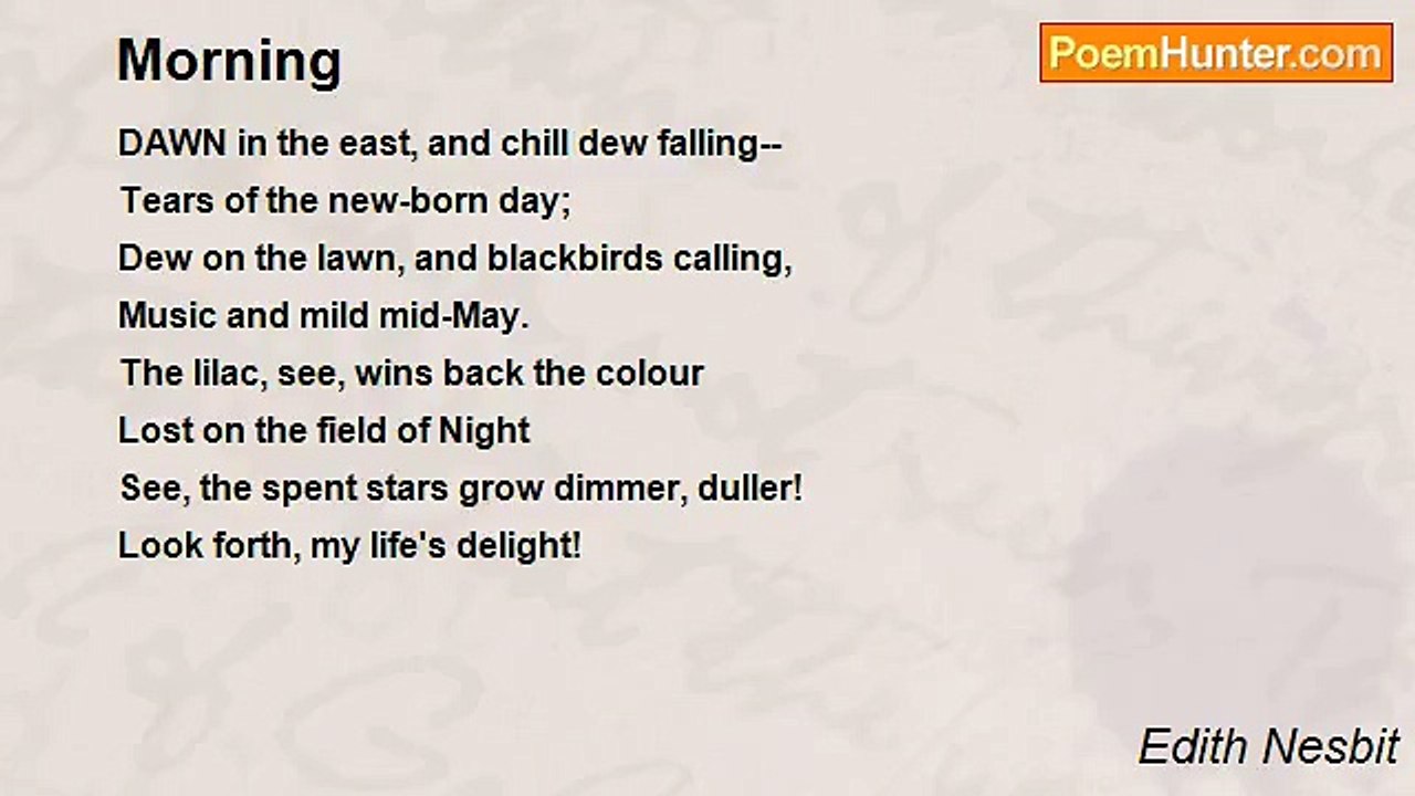 Edith Nesbit - Morning