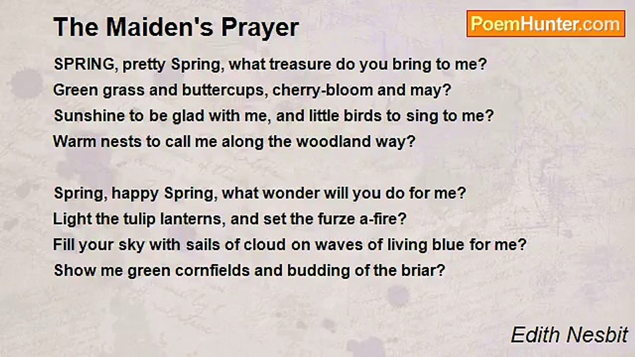 Edith Nesbit - The Maiden's Prayer