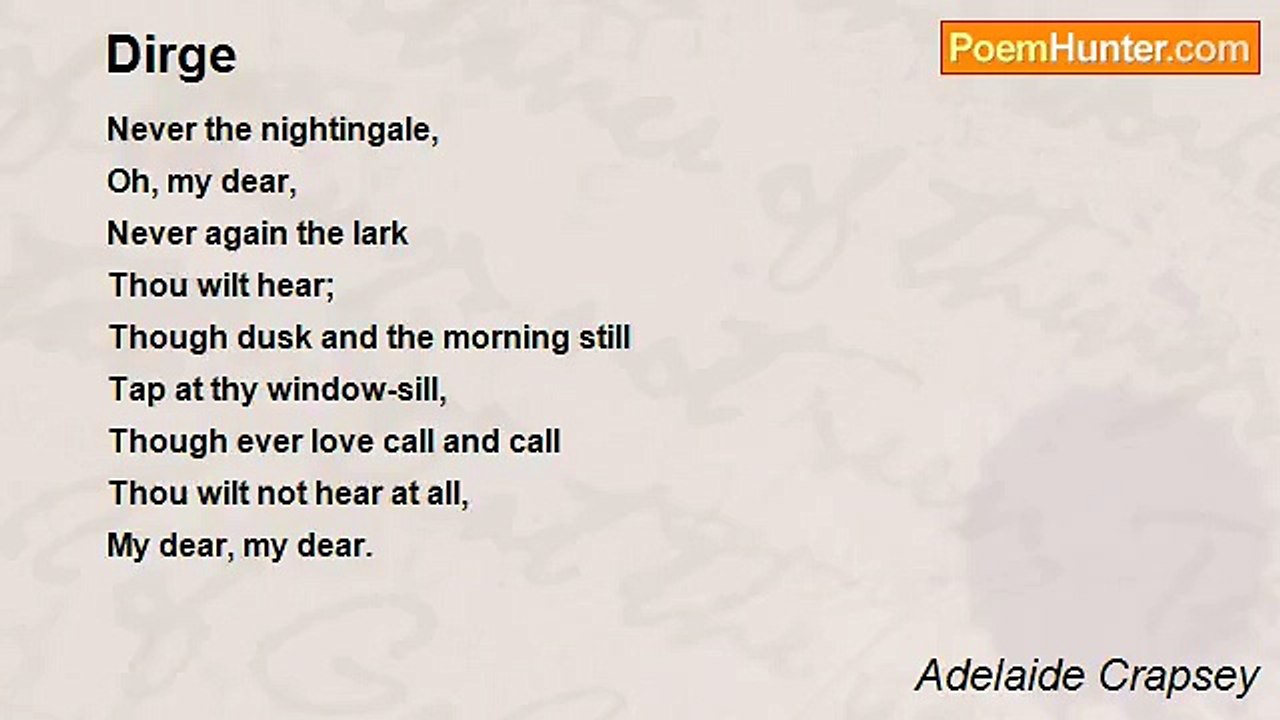 Adelaide Crapsey - Dirge
