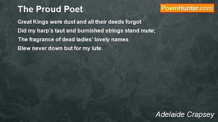Adelaide Crapsey - The Proud Poet