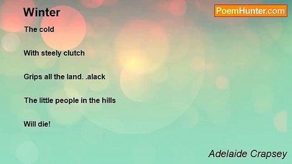 Adelaide Crapsey - Winter