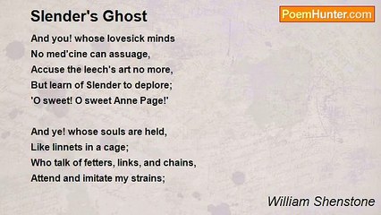 William Shenstone - Slender's Ghost