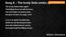 William Shenstone - Song X. - The lovely Delia smiles again!