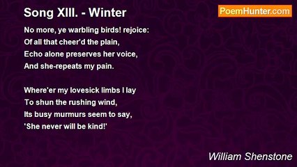 William Shenstone - Song XIII. - Winter