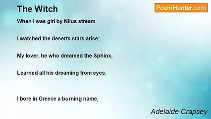 Adelaide Crapsey - The Witch