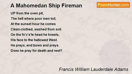 Francis William Lauderdale Adams - A Mahomedan Ship Fireman