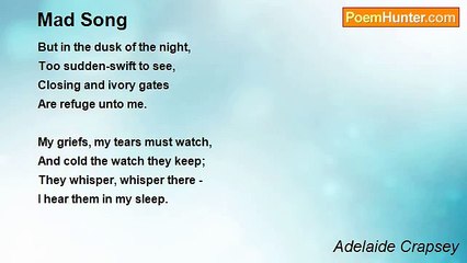 Adelaide Crapsey - Mad Song