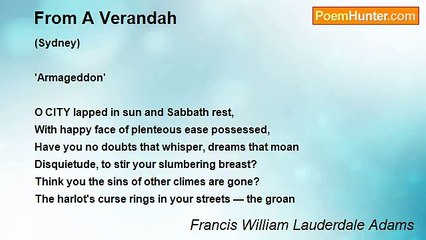 Francis William Lauderdale Adams - From A Verandah
