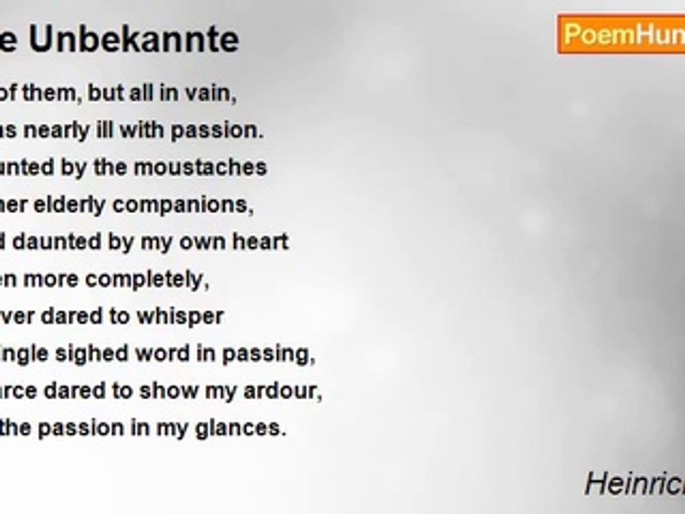 Heinrich Heine - Die Unbekannte