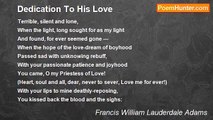 Francis William Lauderdale Adams - Dedication To His Love