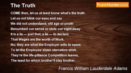 Francis William Lauderdale Adams - The Truth