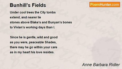 Anne Barbara Ridler - Bunhill’s Fields