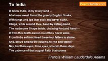 Francis William Lauderdale Adams - To India