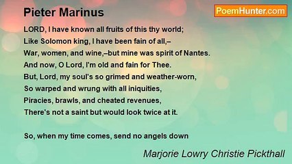 Marjorie Lowry Christie Pickthall - Pieter Marinus