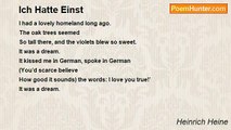 Heinrich Heine - Ich Hatte Einst