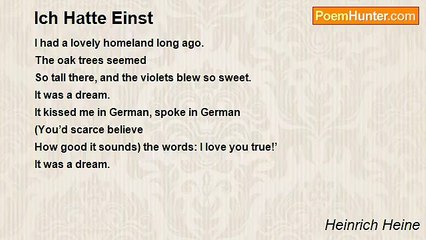 Heinrich Heine - Ich Hatte Einst