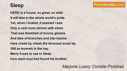 Marjorie Lowry Christie Pickthall - Sleep