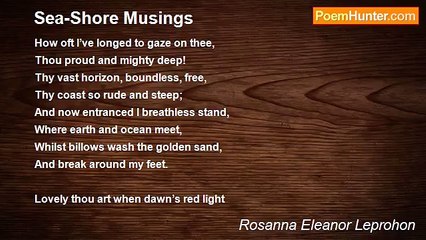 Rosanna Eleanor Leprohon - Sea-Shore Musings