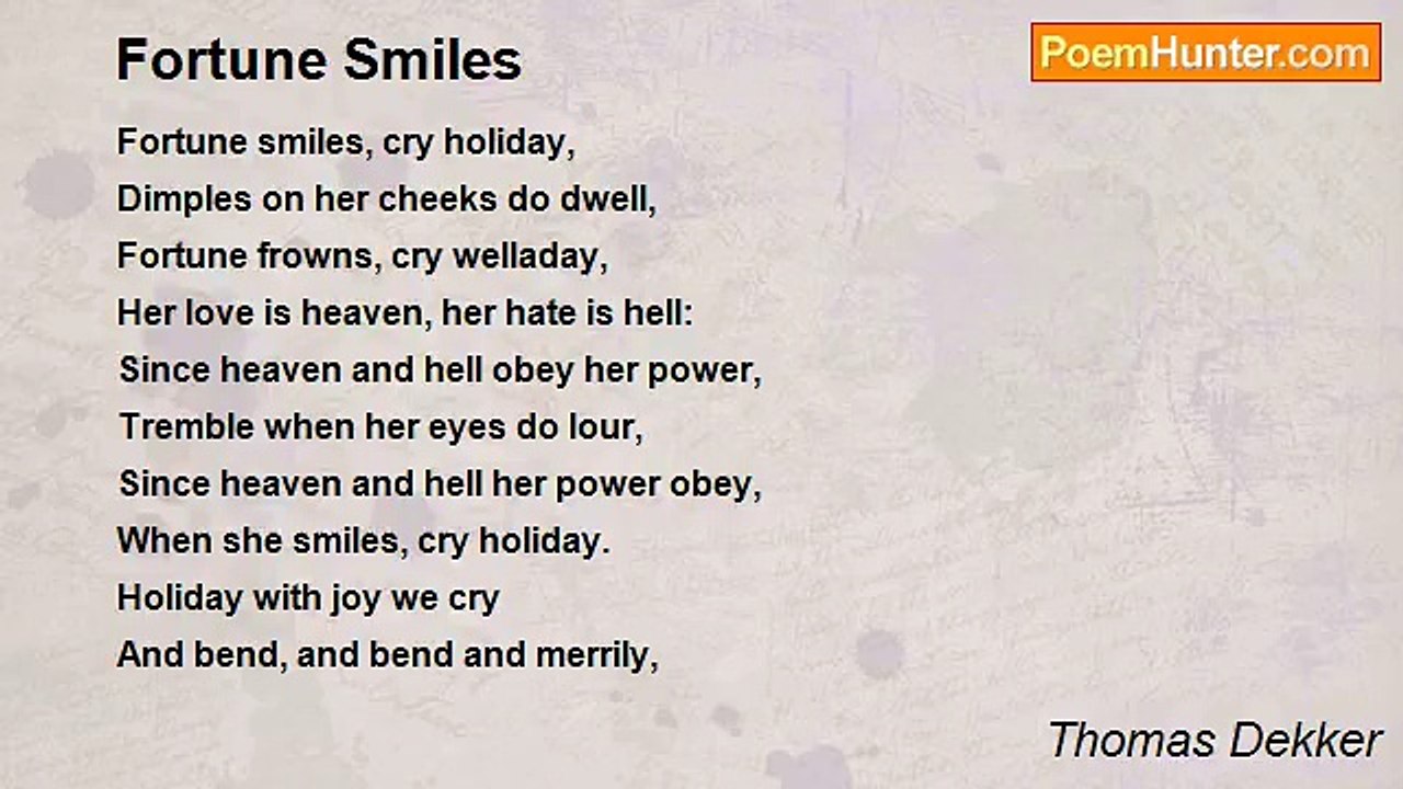 Thomas Dekker - Fortune Smiles