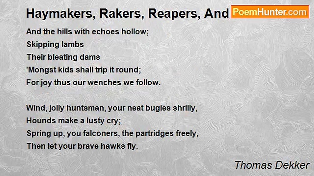 Thomas Dekker - Haymakers, Rakers, Reapers, And Mowers