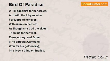 Padraic Colum - Bird Of Paradise