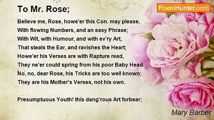Mary Barber - To Mr. Rose;