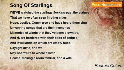 Padraic Colum - Song Of Starlings