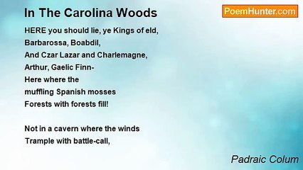Padraic Colum - In The Carolina Woods