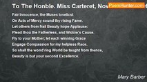 Mary Barber - To The Honble. Miss Carteret, Now Countess Of Dysert.