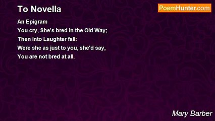 Mary Barber - To Novella