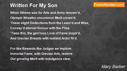 Mary Barber - Written For My Son
