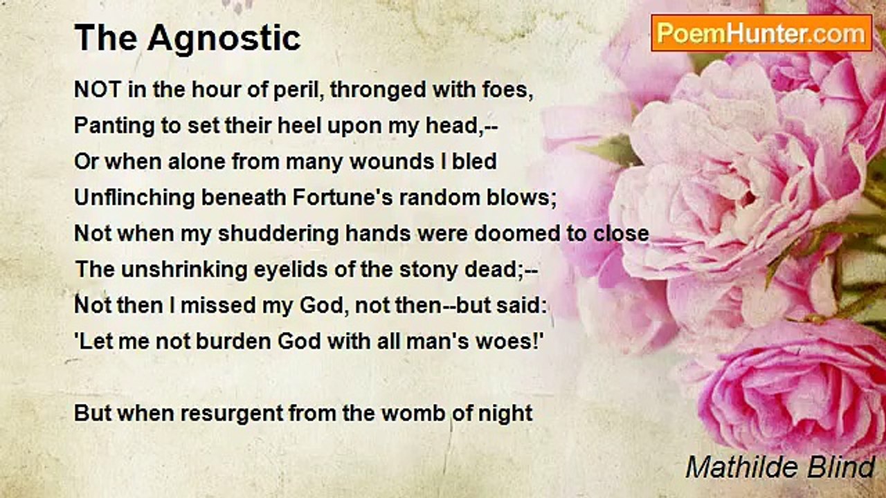 Mathilde Blind - The Agnostic