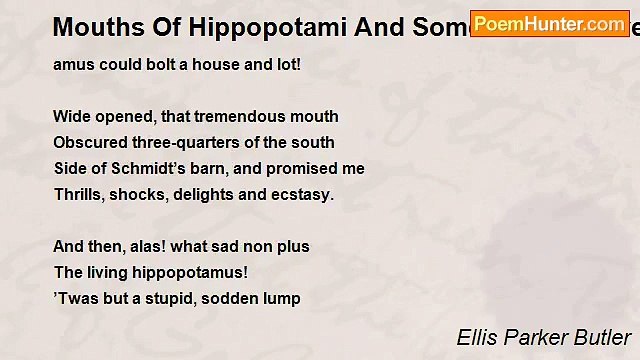 Ellis Parker Butler - Mouths Of Hippopotami And Some Recent Novels