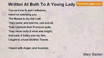 Mary Barber - Written At Bath To A Young Lady