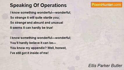 Ellis Parker Butler - Speaking Of Operations