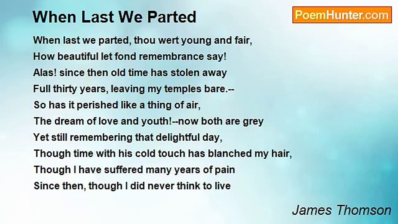 James Thomson - When Last We Parted
