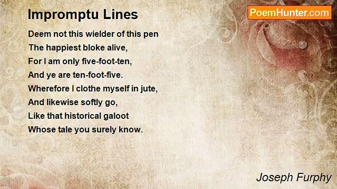 Joseph Furphy - Impromptu Lines