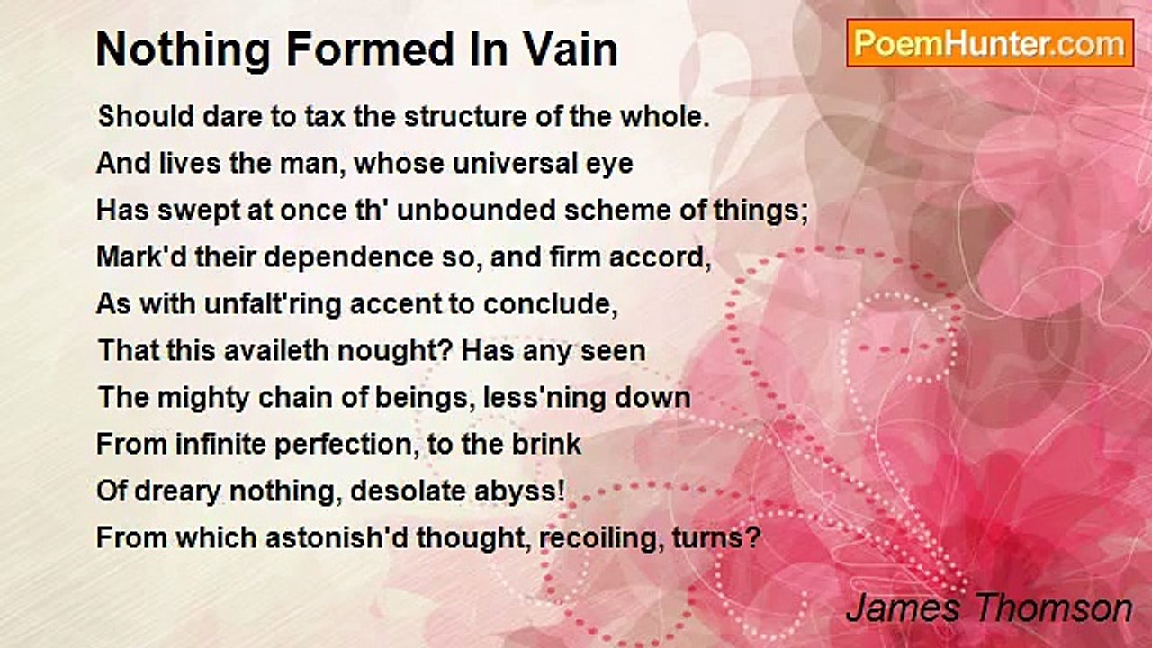 James Thomson - Nothing Formed In Vain