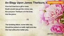 James Thomson - An Elegy Upon James Therburn, In Chatto